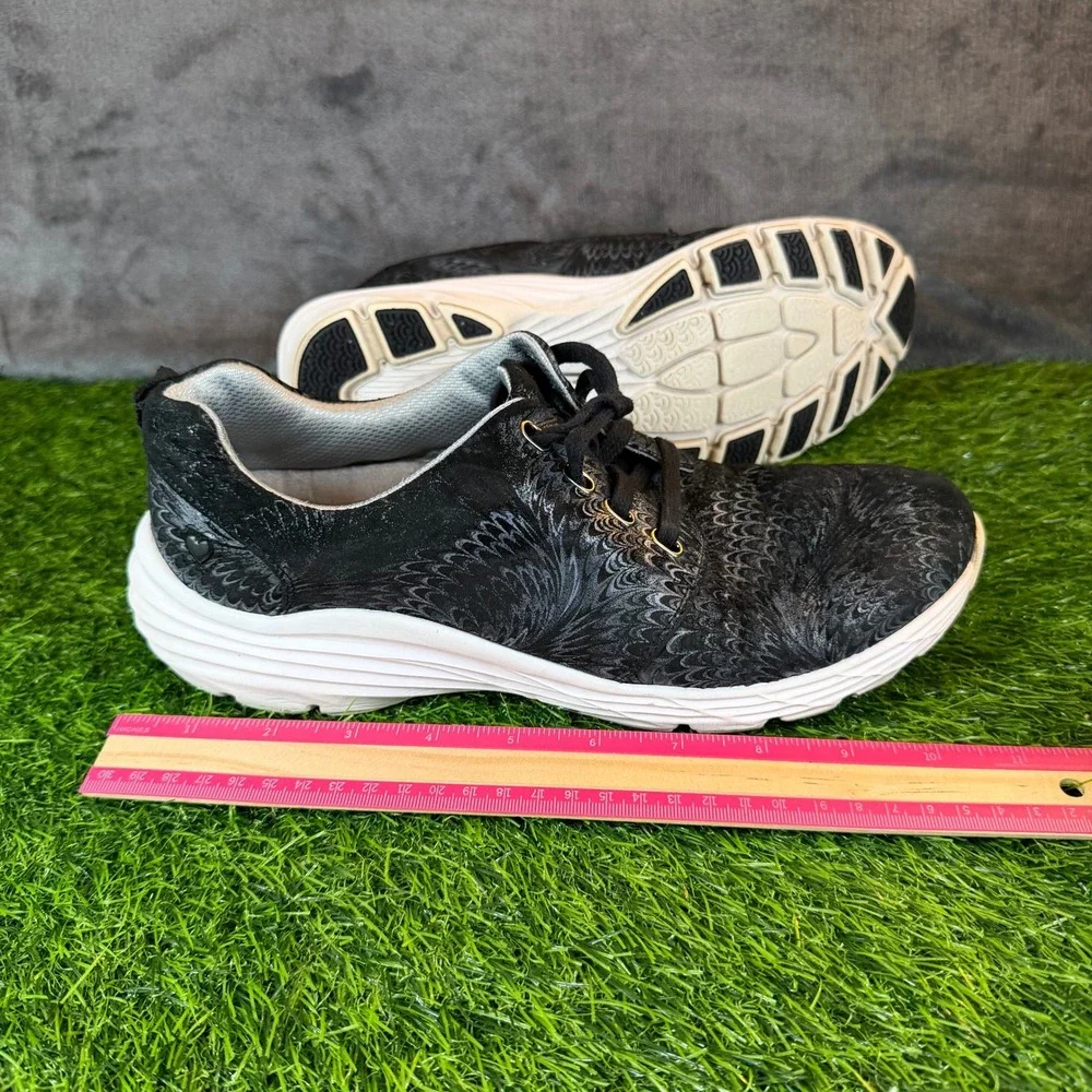 Nurse Mates Velocity Black Swirl Leather Walking Sneakers‎ Womens 10M VCJK16